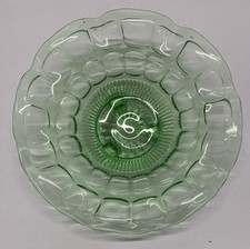 Vintage Depression Era Green Glass Art Deco Serving / Display Bowl