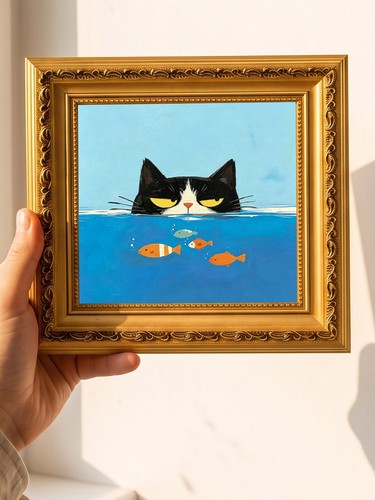 Tuxedo cat swimming underwater - tuxedo,