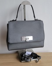 Michael Kors Callie Saffiano Leather Satchel Bag I  Grey