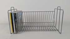 Silver Metal Wire Desktop CD Storage Rack Holds 20 CDs 30x16x14cm