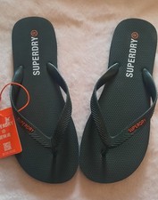 Black And Orange Superdry Flip Flops Size 8-9