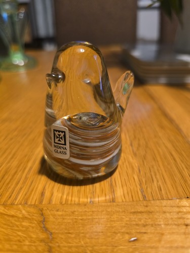 Vintage mdina glass bird - glass,