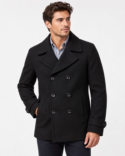 Mens naval pea coat - naval, reefer