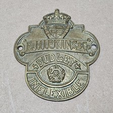 Brass Safe Plaque Inflexable - E. Hipkins & Co Dudley Sign Cast Metal Plate