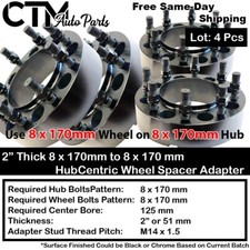 4x 2" Thick 8x170mm HubCentric