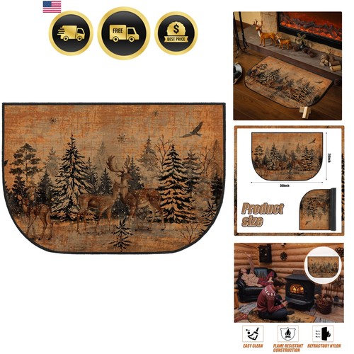 Fireplace hearth rug fireproof - rug,