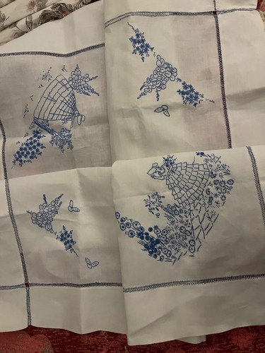 Vintage blue white - blue, &