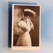 Edwardian Actress Postcard 1906 Real Photo Miss Phyllis Dare Fashion Hat Lace