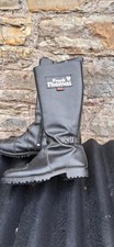 FRANK THOMAS LEATHER MOTORBIKE BOOTS  .. VINTAGE  .. SZ UK 8.. FUR LINED .. VGC