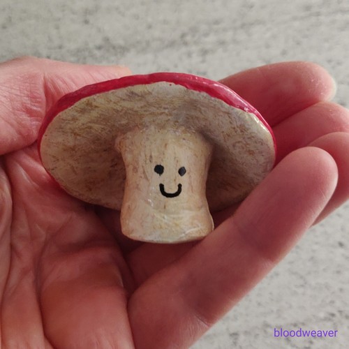 Happy red mushroom toadstool