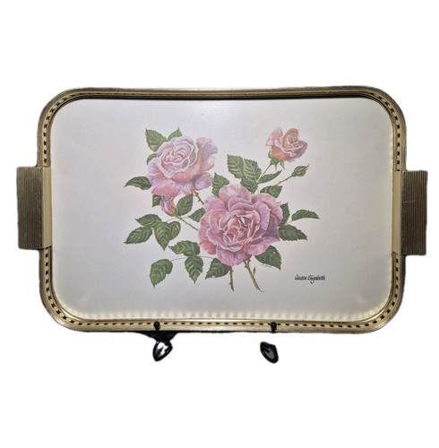 Vintage floral serving tray - floral,