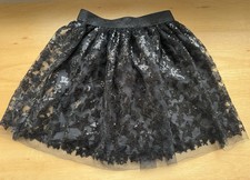 Next Lined  Black Party  Tutu Skirt With Stars Sequin applications Size 11 Years