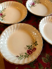 Vintage 4 x Myott Rosita Gold Band Fluted Salad Fruit Cereal Dessert Bowl  7.5"