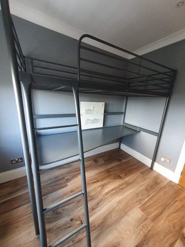 Ikea svarta loft bed with - svarta, desk