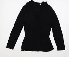 Minuet Womens Black V-Neck Viscose Blend Cardigan Size L - Open