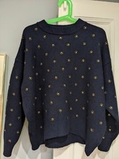 Wool BLEND Oversized sweater from MANGO: NAVY BLUE: MEDIUM