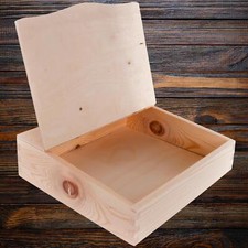 Decorative Wooden Storage Box Filing Organiser With Hinged Lid Craft Decoupage