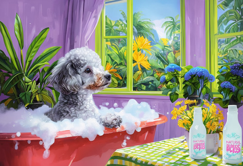 Grey poodle bath - bath, metal