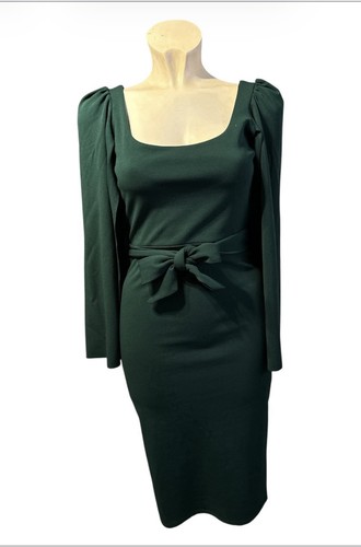 Quiz green cape sleeve midi - quiz,