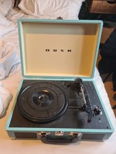 Bush Classic Retro Portable Record Player Teal Green Classic