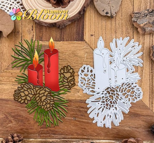 Christmas candles pine cones - christmas,