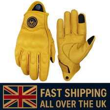 Vintage Goatskin Motorcycle Gloves Men Retro Leather Summer Riding M–XXL