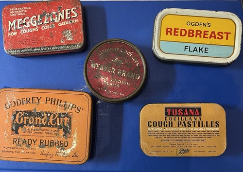 Antique tobacco tins job - 5x,