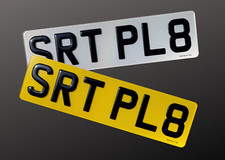 Short 3D Gel Car Registration Number Plates Replacement Road MOT Legal 406x111