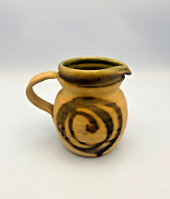 Retro Vintage Scottish Moffat Pottery Stoneware Creamer Jug Vase Green Glaze