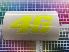 2 X Valentino ROSSI 46 decal sticker fluorescent yellow