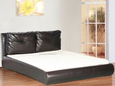 MERIDA 5ft King size Brown Faux Leather Cushioned Bed Frame  