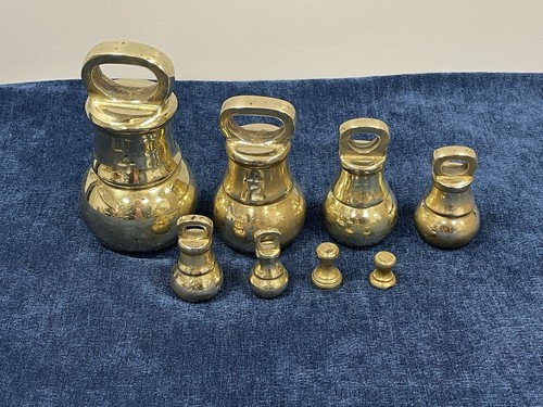 Vintage brass bell weights - brass, set