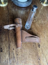 James Dixon Cut Glass Saddle Flask in Brown Leather Case Circa 1886