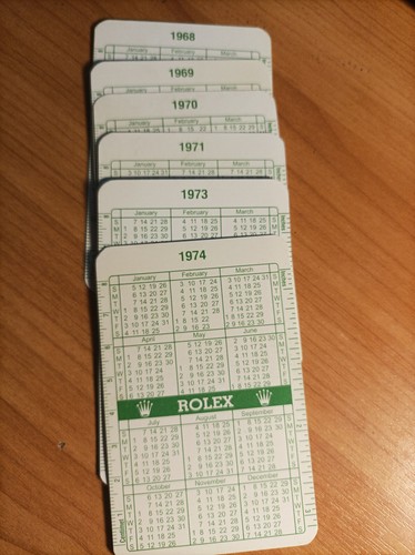 Rolex calendar 1968 1974 set - rolex, 1968-1974
