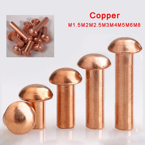 Solid copper round head - solid, rivets