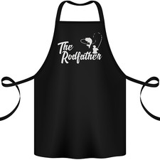 The Rodfather Funny Fishing Rod Father Cotton Apron 100% Organic