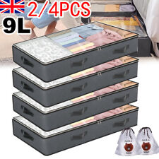 2/4x 90L Large Underbed Storage Bag Clothes Zipped Organizer Fabric Storage Bag