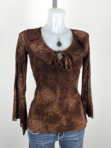 Y2k vintage brown paisley