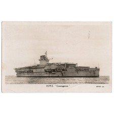 HMS COURAGEOUS Aircraft Carrier RP Postcard Postally Used 1936