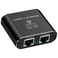 VEDINDUST Ethernet Splitter 1 to 2 1000Mbps Ethernet Switch 2 Port Gigabit