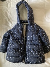 ❤️ Cosy Winter Jacket, Navy Blue. Matalan, Fleece Lined Age 2-3