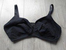 BNWOT -M&S MARKS & SPENCER BLACK COTTON BLEND NON WIRED FULL CUP BRA UK SIZE 38D