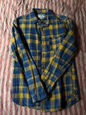 Zara Denim Collection Mens Flannel Shirt - Navy/Yellow,  Size S, 100% Cotton