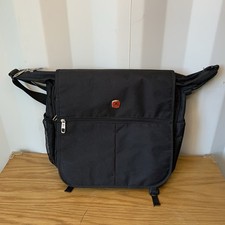 Wenger Black Messenger Laptop Bag With Front Flap & Crossbody Strap 