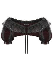 Dark In Love Womens Gothic Velvet & Lace Short Sleeve Bolero Shrug Red Black