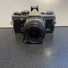 Olympus OM2n 35mm SLR Film Camera Black With 28mm Lens Working Spares or Repair