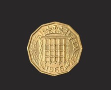 British 3 Pence Coin - Brass -