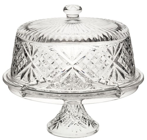 Clear glass vintage cake - clear,