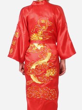 Men Chinese Dragon Robe Bath