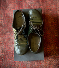 Marsell Derby Shoes. Pair. Green Patent leather. Size 37.5. Original Box.